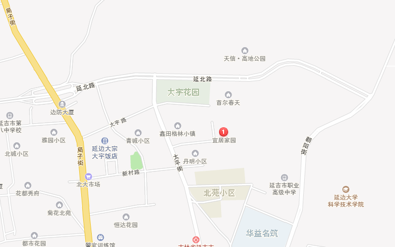 延边新房 延吉市 宜居家园 > 楼盘图库   1/ 户型图 交通图 配套图