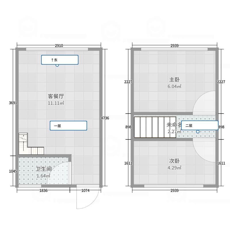 风景国际 精装复式 2房