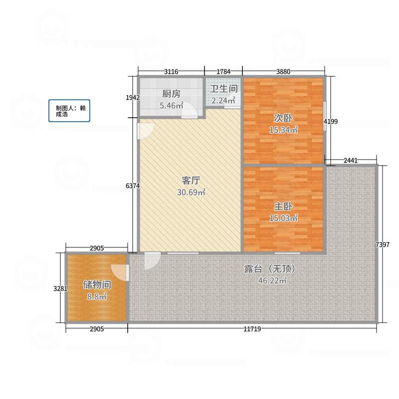 育才本部带露台3房78万