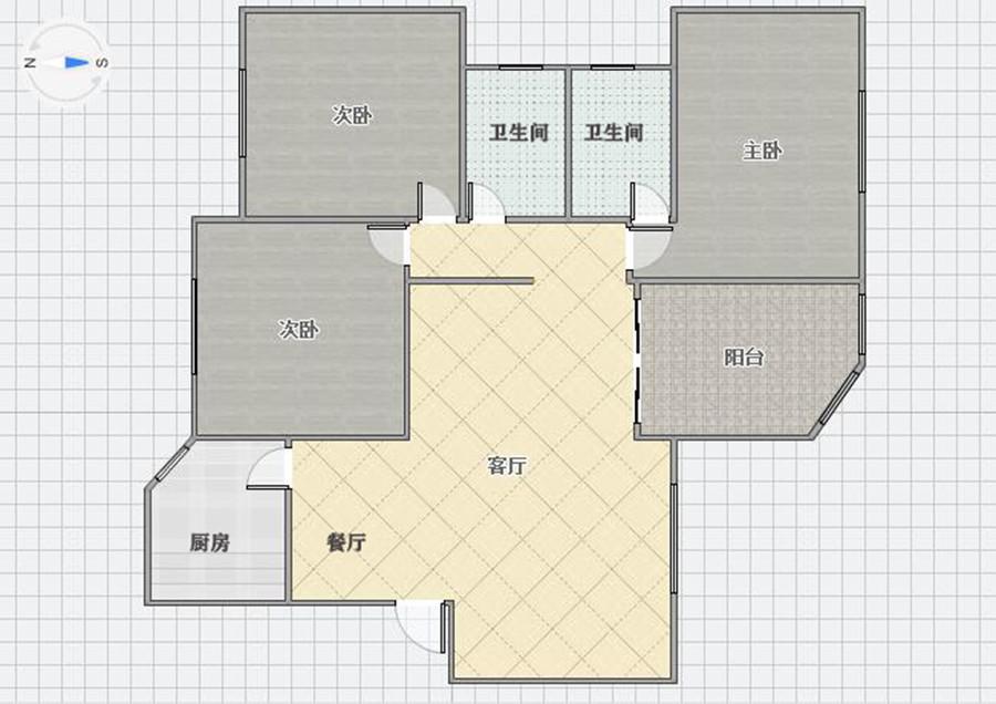 七星花园全新装修三房两厅两卫